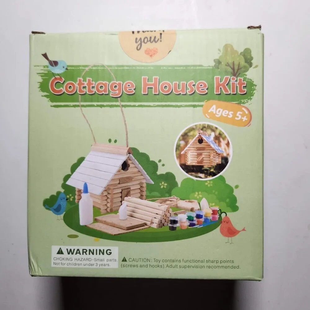 DIY Lincoln Logs Birdhouse Bird House Garden Decor Insect Hotel Craft Kit Made f